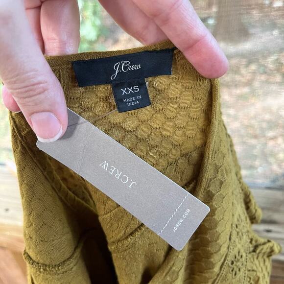 J. Crew Ruffle Front Long Sleeve Knit Top Size XXS. NEW - Picture 7 of 10